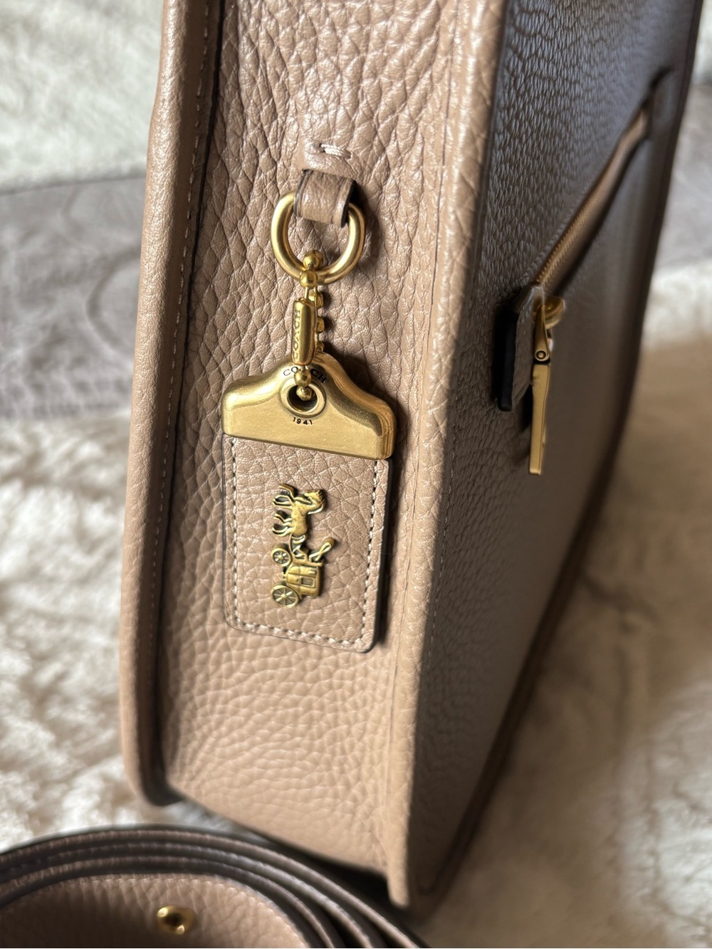 Coach 1941 Emery in Dark Stone/Gold (Large) Convertible Shoulder Bag